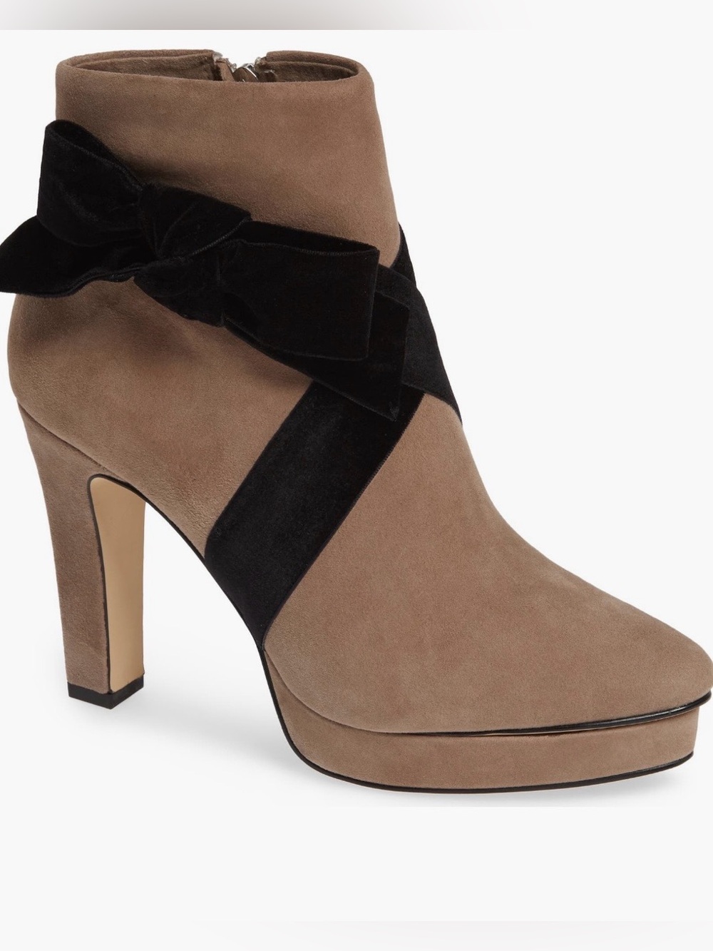 Karl Lagerfeld Suede Bootie with Bow Accent
